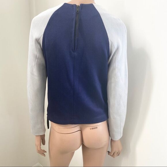 Rag & Bone blue gray color block long sleeves zip sweater XS - Picture 6 of 11